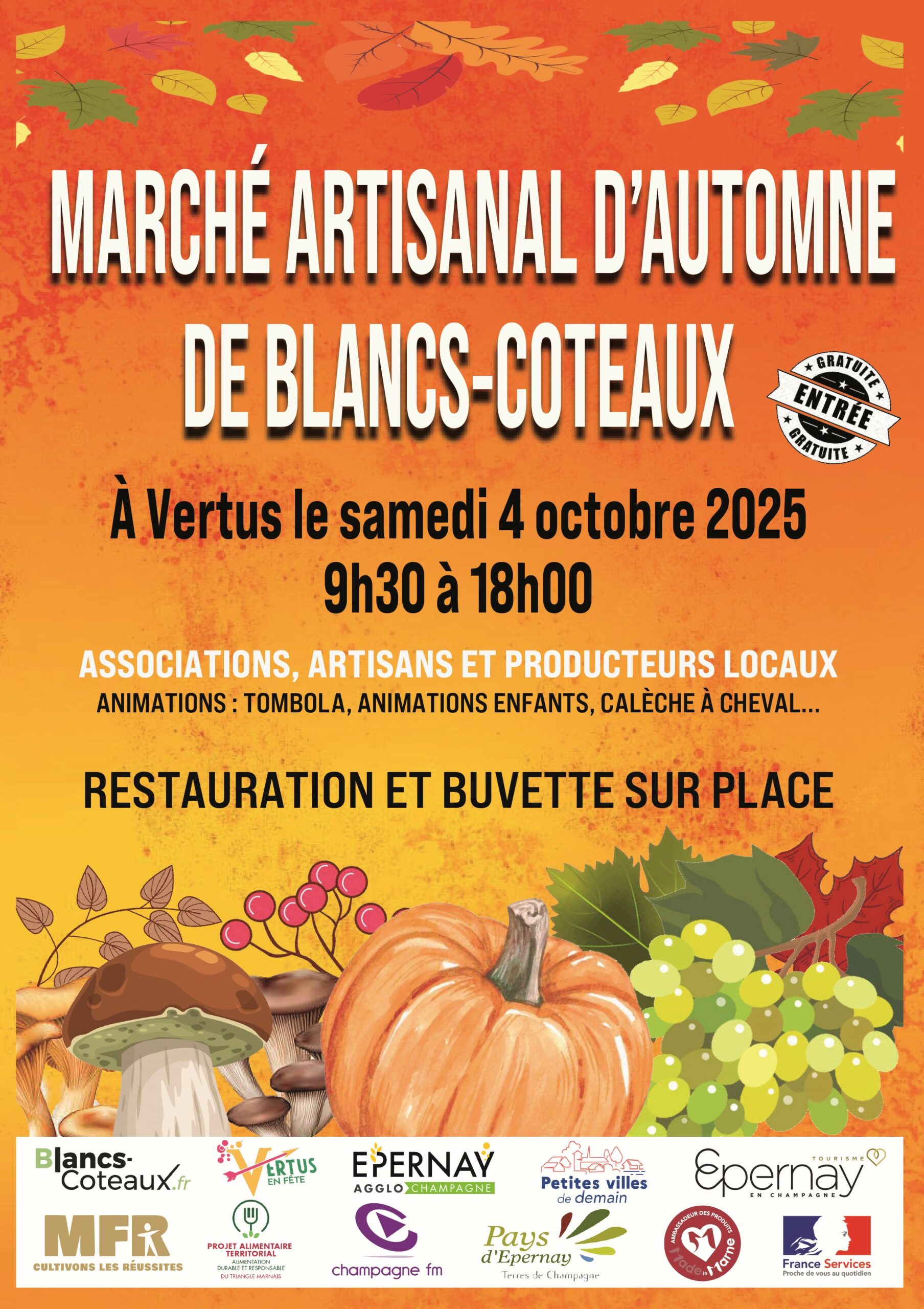 Marché artisanal d’Automne à Blancs-Coteaux le 4 Octobre 2025