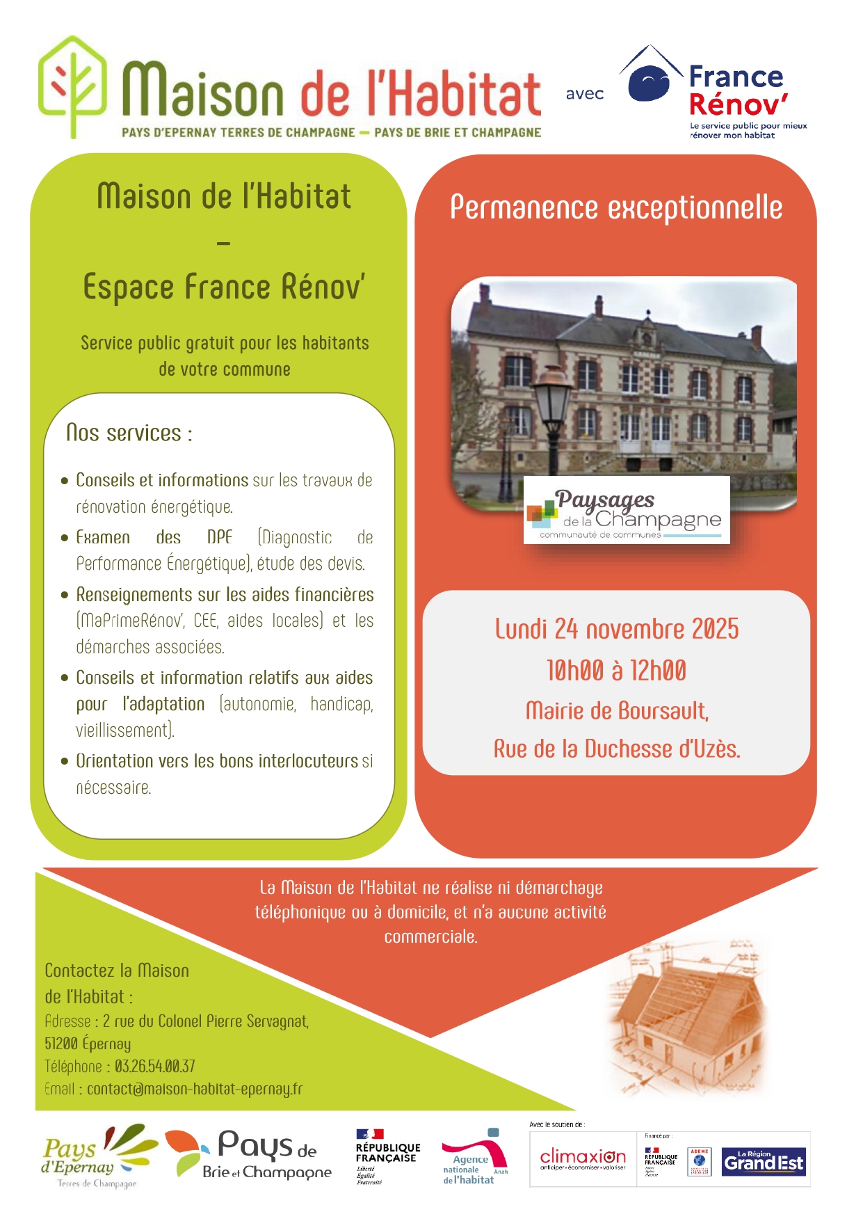 Permanence exceptionnelle à la Mairie de Boursault !